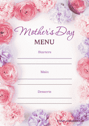 Document preview: Mother's Day Menu Template