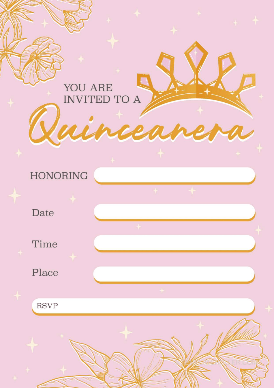 Quinceanera Invitation Template - Pink, Page 1