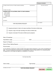 Document preview: Form SC-1006 Tape Recording Request - Santa Barbara County, California
