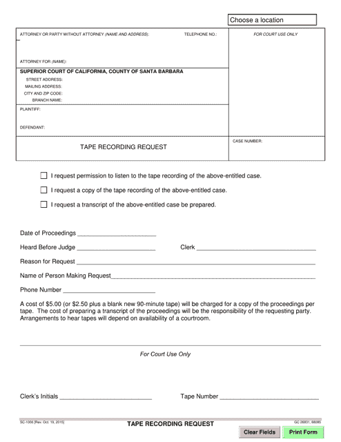 Form SC-1006  Printable Pdf
