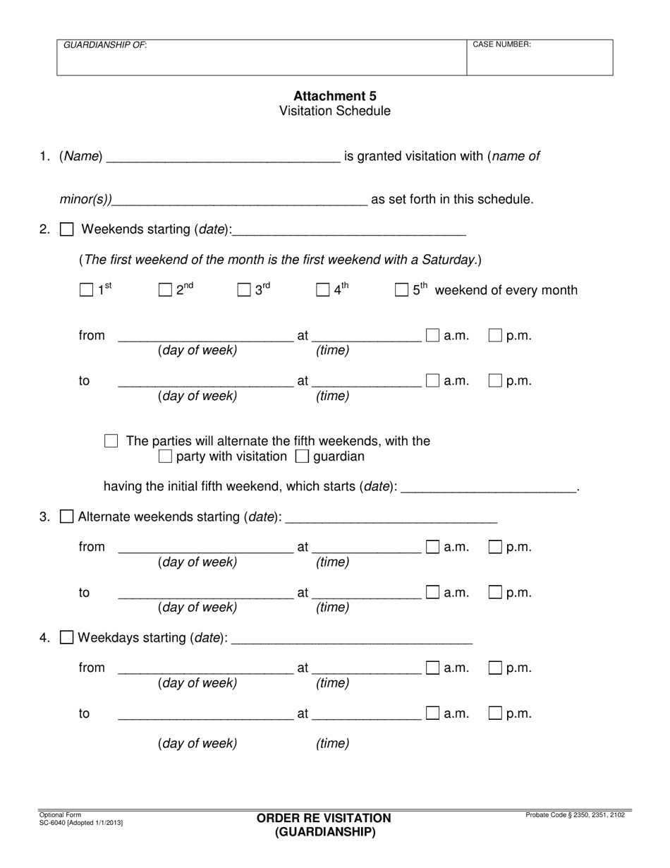 Form SC-6040 Attorney or Party Without Attorney (Name and Address) - Santa Barbara County, California, Page 4