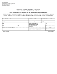 Document preview: Form DR2224 Vehicle Rental Monthly Report - Colorado