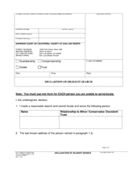 Document preview: Form PR019 Declartion of Diligent Search - San Luis Obispo County, California