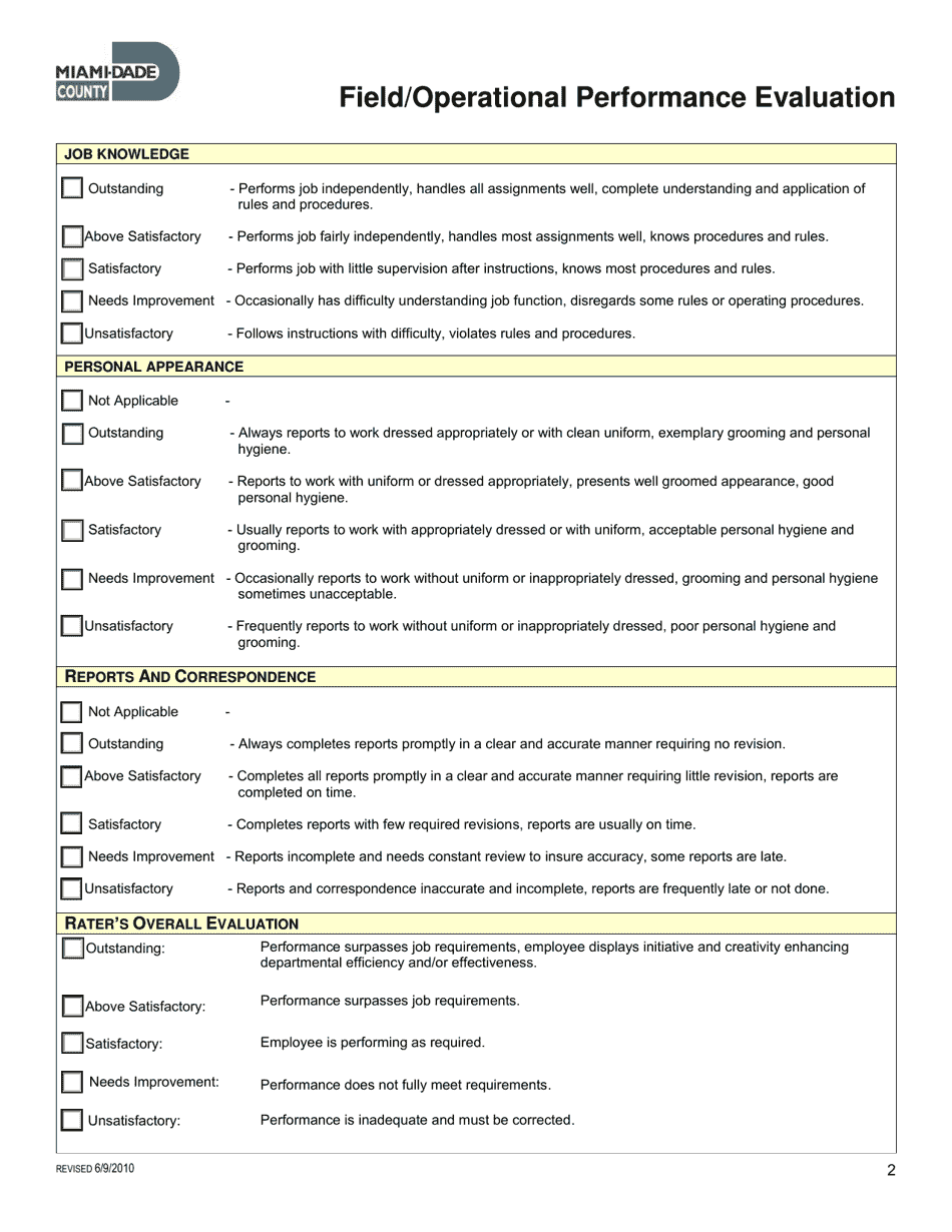 Field / Operational Performance Evaluation - Miami-Dade County, Florida, Page 2