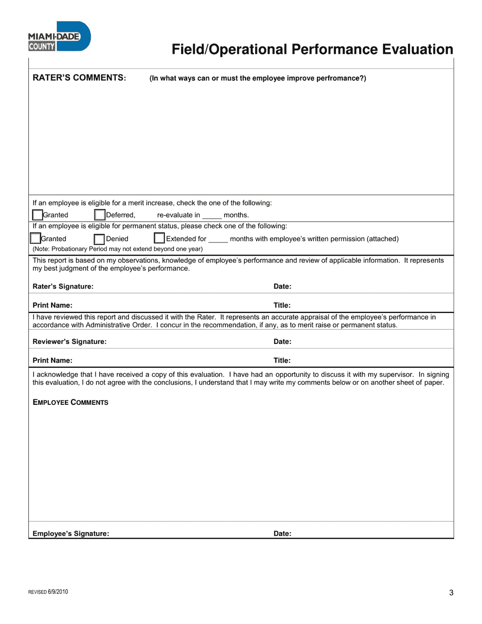 Field / Operational Performance Evaluation - Miami-Dade County, Florida, Page 3