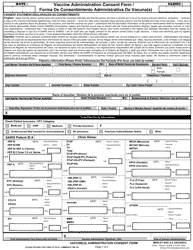 Document preview: Form MHD-DT-VAC-3.4 Vaccine Administration Consent Form - City of San Antonio, Texas (English/Spanish)