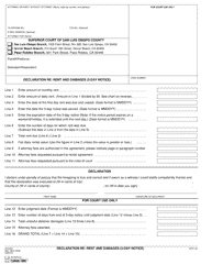 Document preview: Form CVUD07 Declaration Re: Rent and Damages (3-day Notice) - San Luis Obispo County, California
