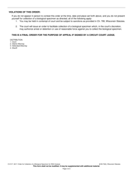 Form CV-517 Order for Collection of a Biological Specimen for Dna Analysis - Wisconsin, Page 2