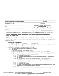 Document preview: Form GN-3662 Order on Petition to Terminate Guardianship (Minor Guardianship of the Estate) - Wisconsin