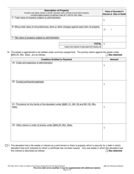 Form PR-1844 Order on Petition for Summary Assignment - Wisconsin, Page 2