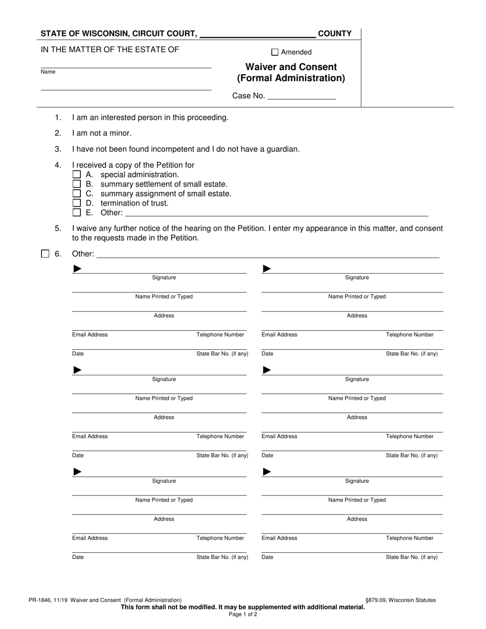 Form PR-1846 - Fill Out, Sign Online and Download Printable PDF ...