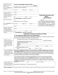 Document preview: Form SC-5160V Publication Summons and Notice (Small Claims) - Wisconsin