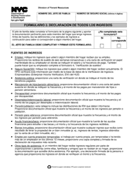 Document preview: Formulario 3 Declaracion De Todos Los Ingresos - New York City (Spanish)