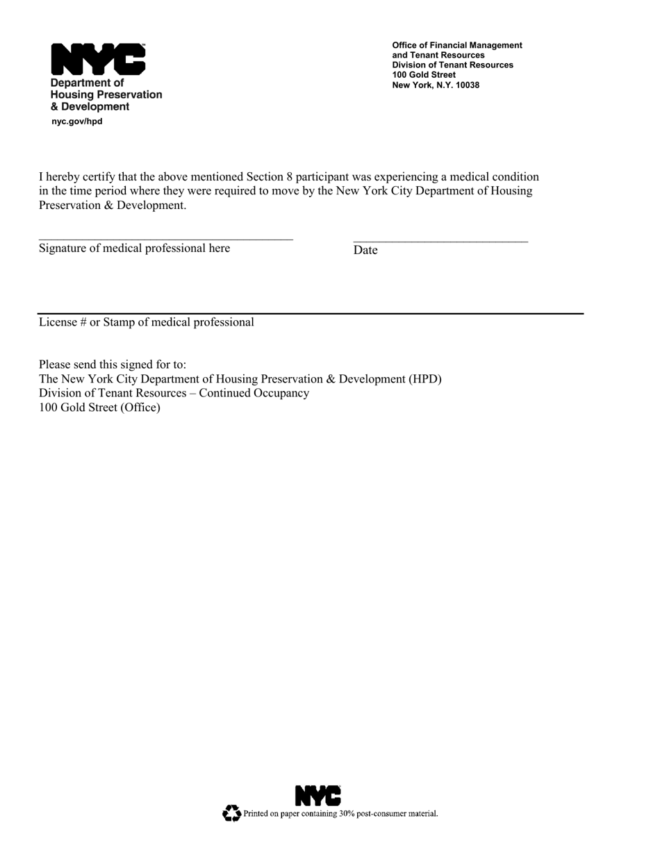 Request for Extension to Move Due to Extreme Hardship Form - New York City, Page 4
