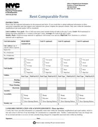 Document preview: Rent Comparable Form - New York City