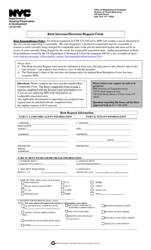 Rent Increase/Decrease Request Form - New York City
