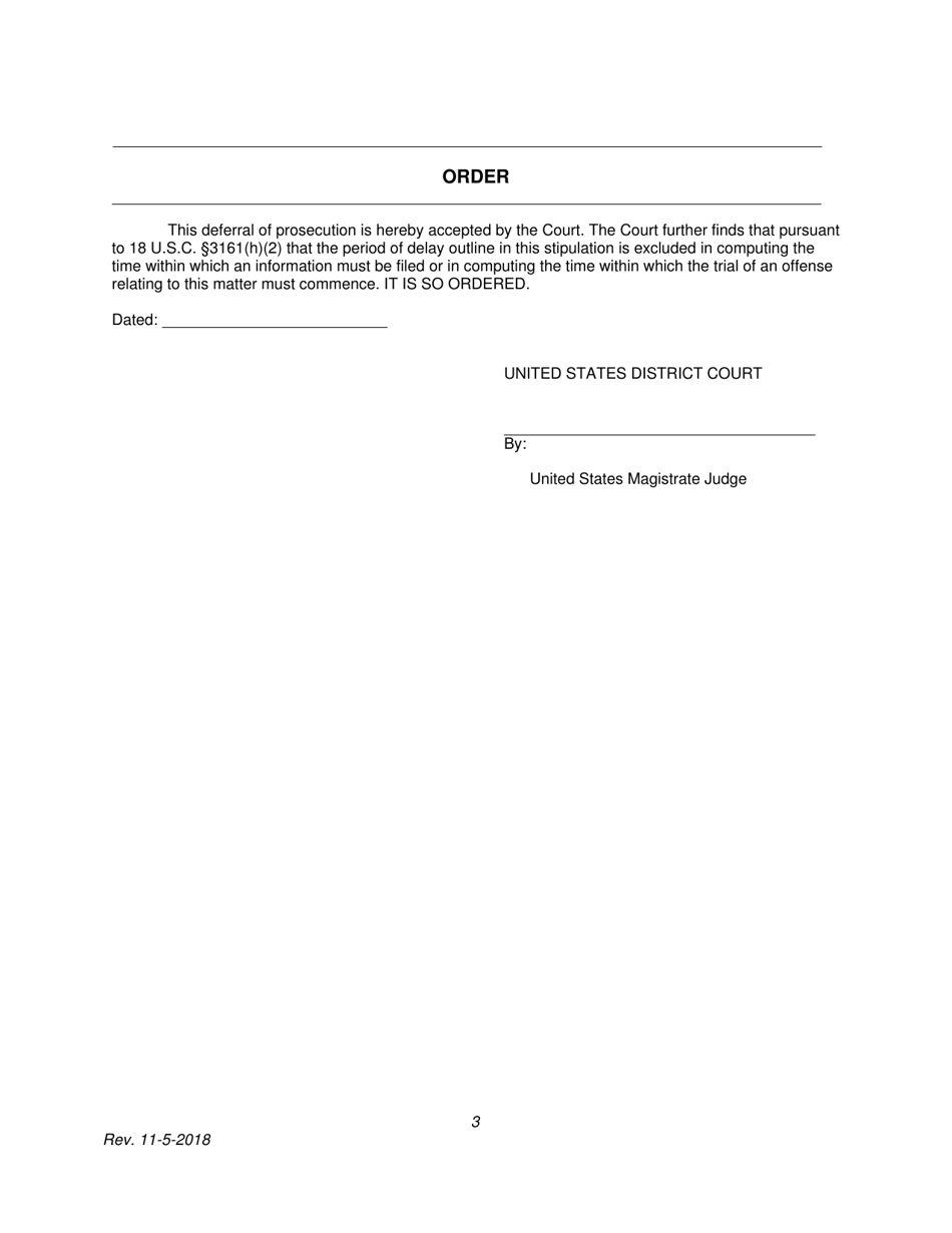 Stipulation for Entry of Deferral of Prosecution (Petty Offense) - Colorado, Page 3