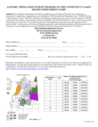 Document preview: Form F&G-CLHF1 Lottery Application to Bait Wildlife on the Connecticut Lakes Headwaters Forest (Clhf) - New Hampshire