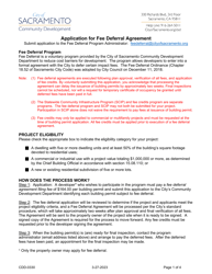 Document preview: Form CDD-0330 Application for Fee Deferral Agreement - City of Sacramento, California
