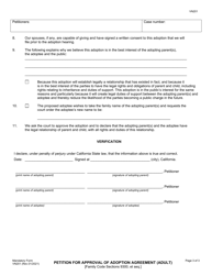 Form VN201 Petition for Approval of Adoption Agreement (Adult) - County of Ventura, California, Page 3