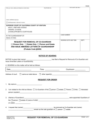 Document preview: Form VN256 Request for Removal of Co-guardian - County of Ventura, California