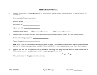 Form 1 Personal History Disclosure Form - Casino Qualifiers - New Jersey, Page 14
