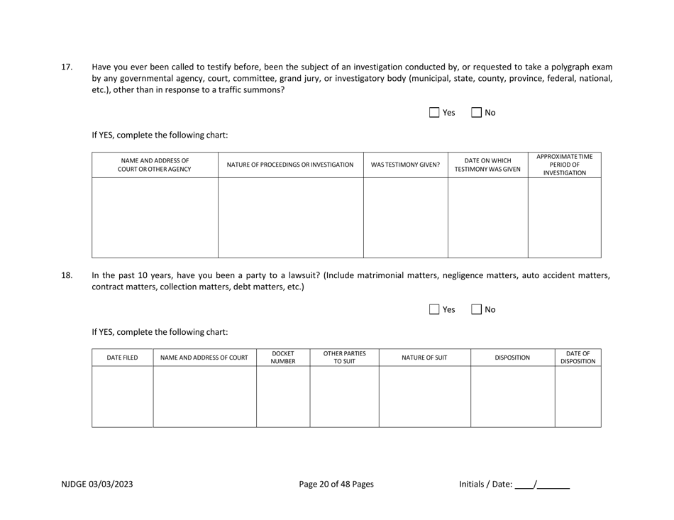Form 1 Personal History Disclosure Form - Casino Qualifiers - New Jersey, Page 21