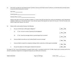 Form 1 Personal History Disclosure Form - Casino Qualifiers - New Jersey, Page 23