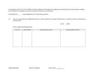 Form 1 Personal History Disclosure Form - Casino Qualifiers - New Jersey, Page 24