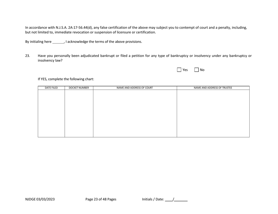 Form 1 Personal History Disclosure Form - Casino Qualifiers - New Jersey, Page 24