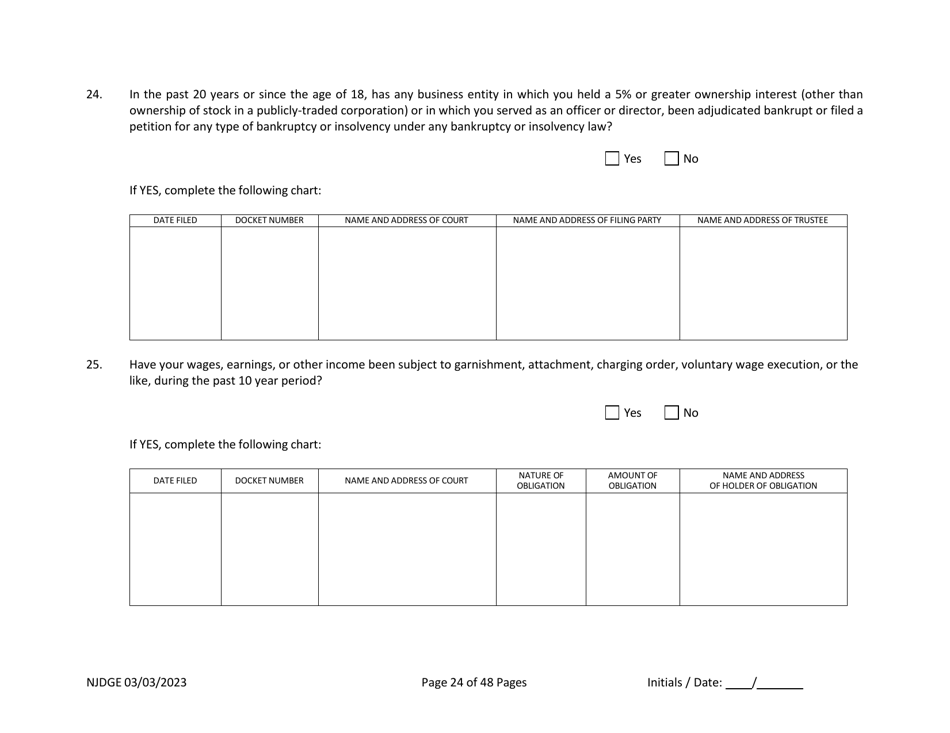 Form 1 Personal History Disclosure Form - Casino Qualifiers - New Jersey, Page 25