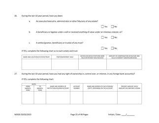 Form 1 Personal History Disclosure Form - Casino Qualifiers - New Jersey, Page 26