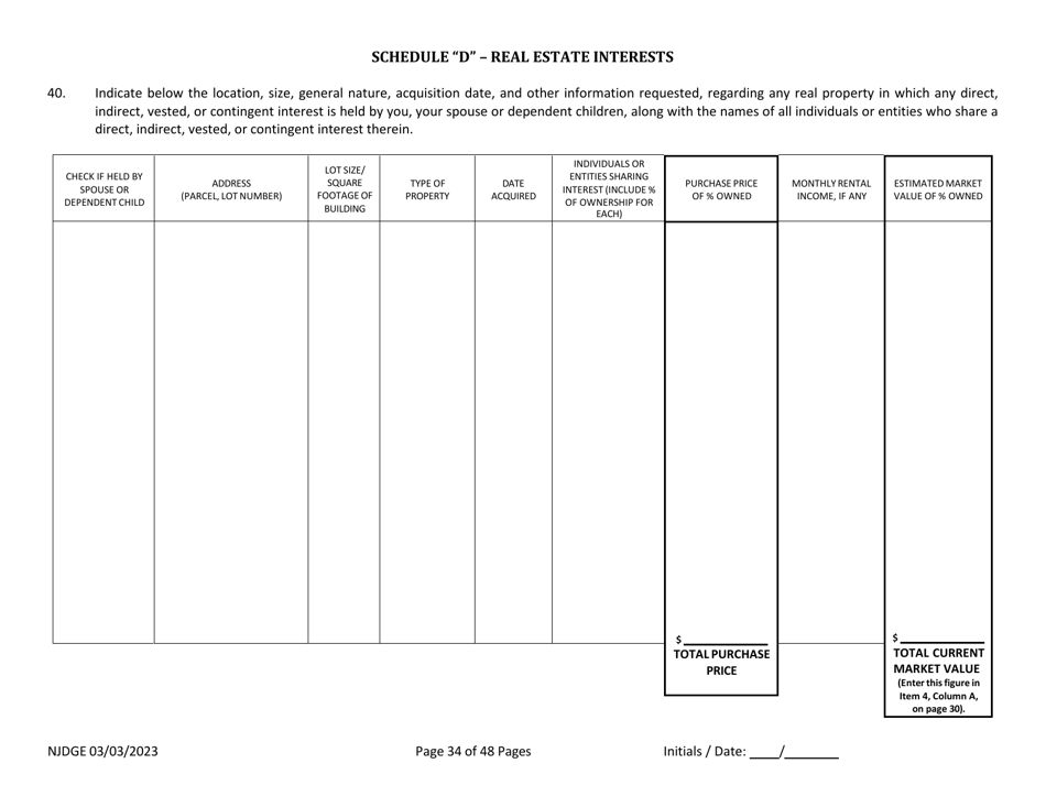 Form 1 Personal History Disclosure Form - Casino Qualifiers - New Jersey, Page 35