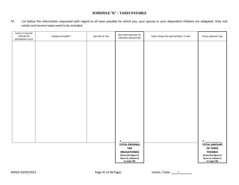 Form 1 Personal History Disclosure Form - Casino Qualifiers - New Jersey, Page 42