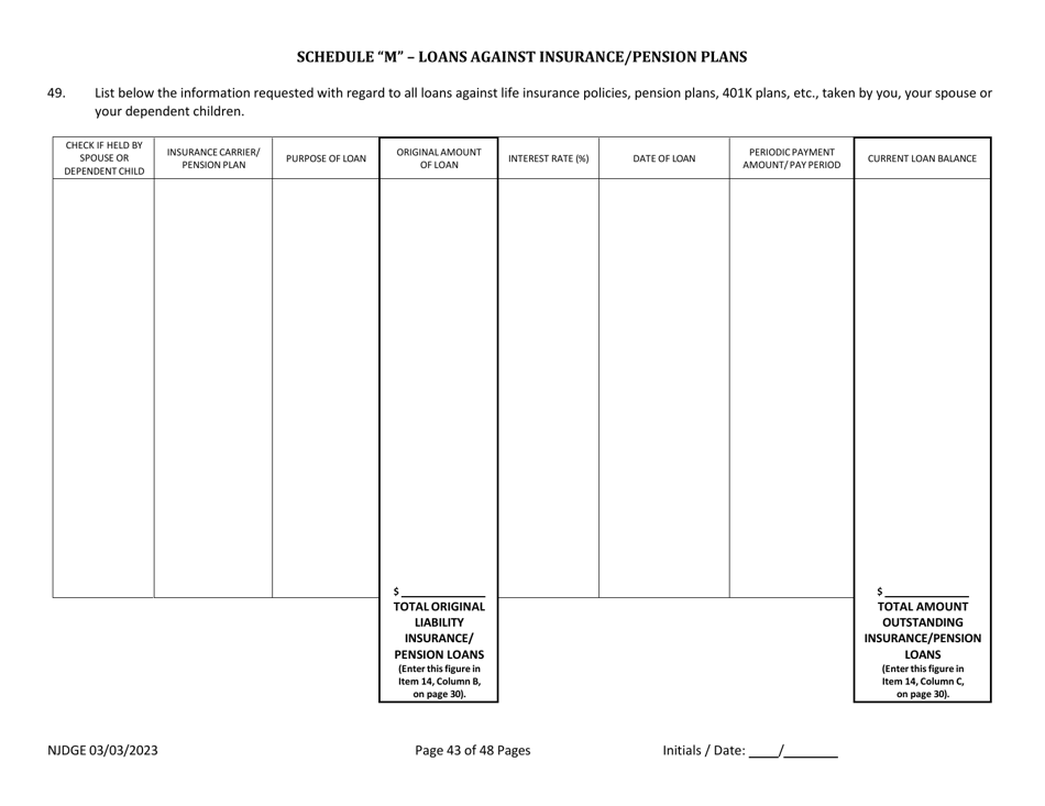 Form 1 Personal History Disclosure Form - Casino Qualifiers - New Jersey, Page 44