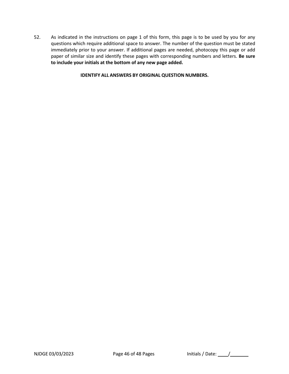 Form 1 Personal History Disclosure Form - Casino Qualifiers - New Jersey, Page 47