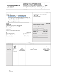 Form ARM70 Records Transmittal and Receipt - Kentucky