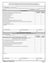 Document preview: TRADOC Form 378 Tradoc Drill Sergeant Orientation and Recertification Checklist