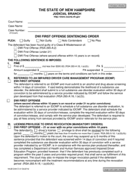 Form NHJB-2094-D Dwi First Offense Sentencing Order - New Hampshire