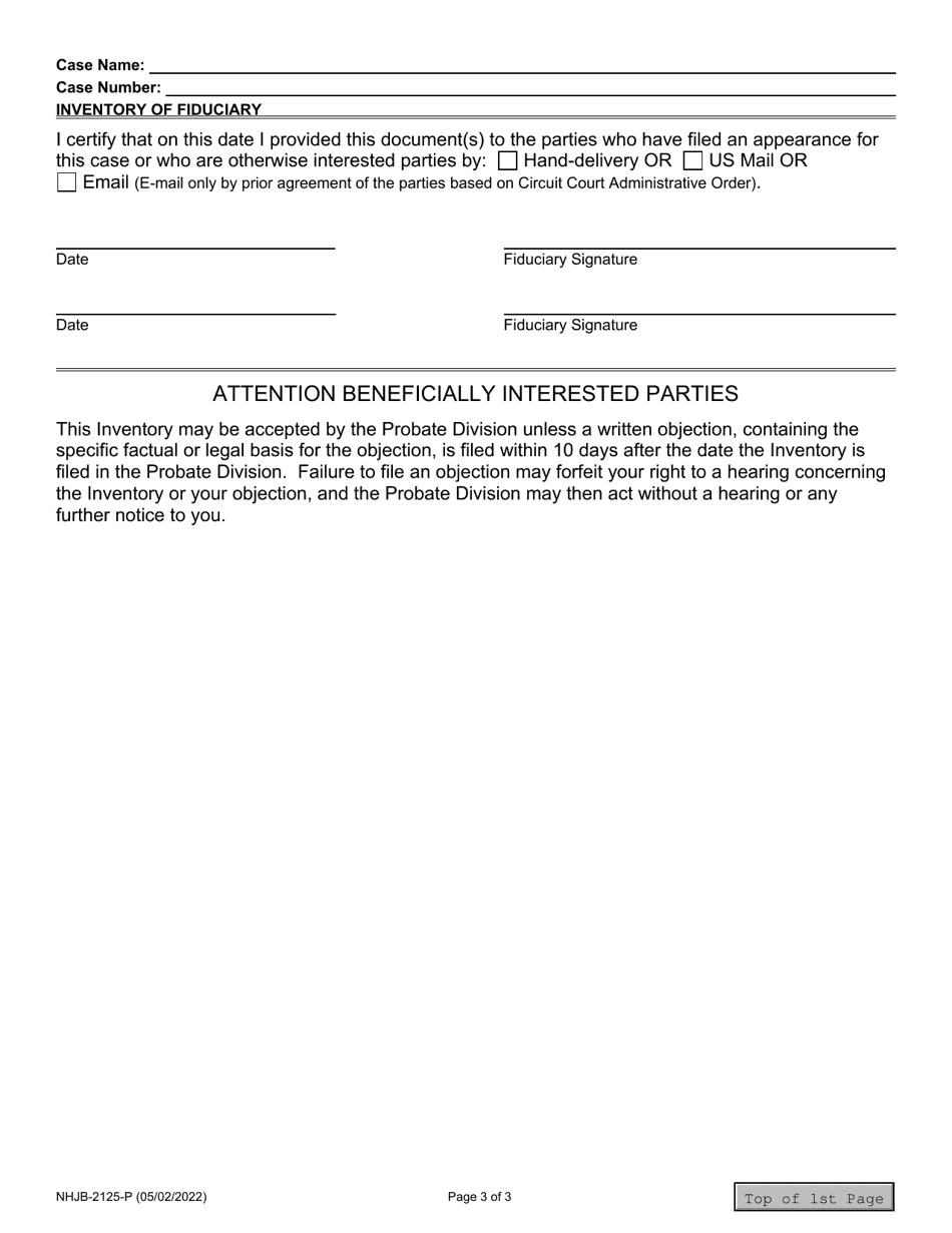 Form NHJB-2125-P Inventory of Fiduciary - New Hampshire, Page 3