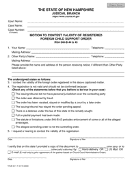 Document preview: Form NHJB-3211-F Motion to Contest Validity of Registered Foreign Child Support Order - New Hampshire