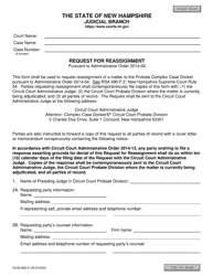 Document preview: Form NHJB-2883-P Request for Reassignment - New Hampshire