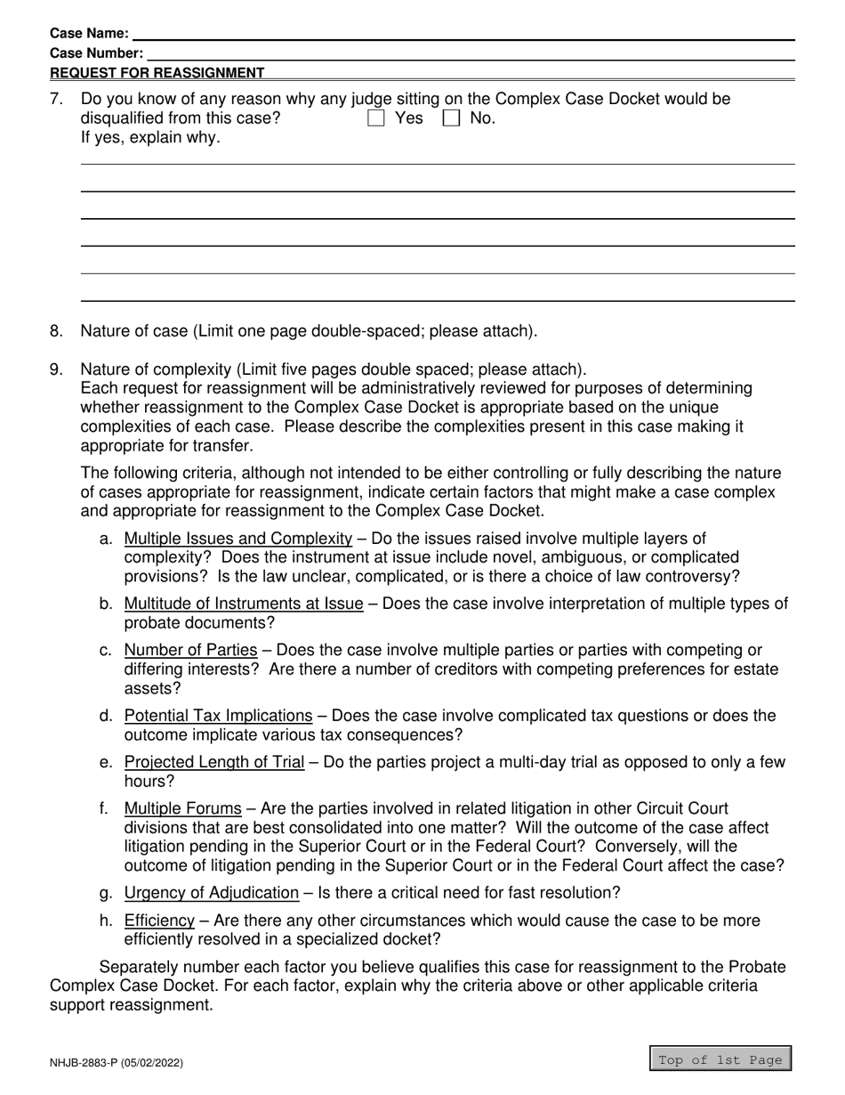 Form NHJB-2883-P Request for Reassignment - New Hampshire, Page 3
