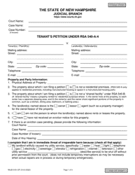 Form NHJB-3191-DP Tenant&#039;s Petition Under Rsa 540-a:4 - New Hampshire