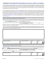 Emergency Hold Order Application - Minnesota