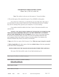 Form JGM406 Exemption Form Instructions - Minnesota