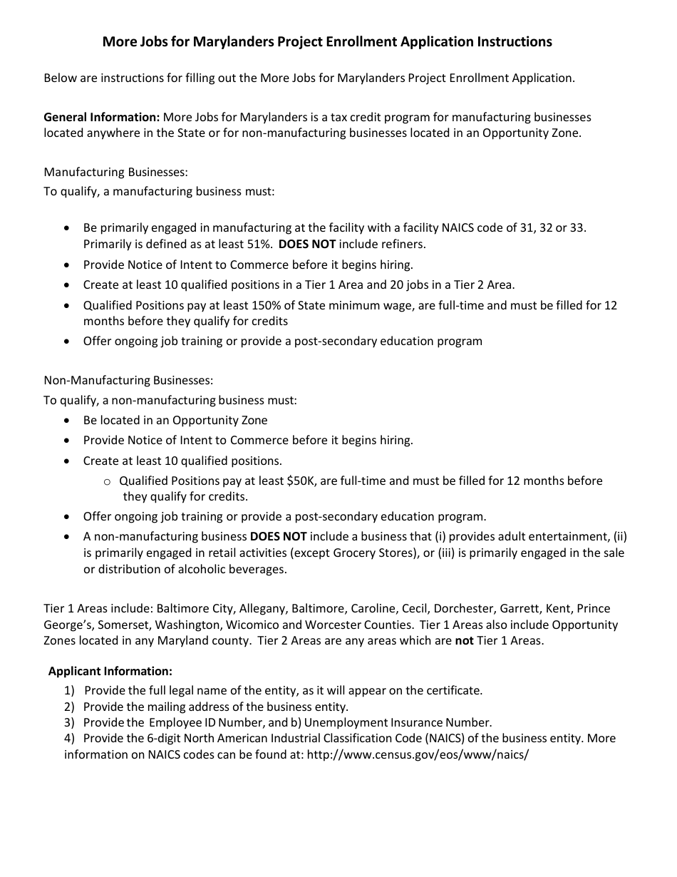 More Jobs for Marylanders Project Enrollment Application - Maryland, Page 6