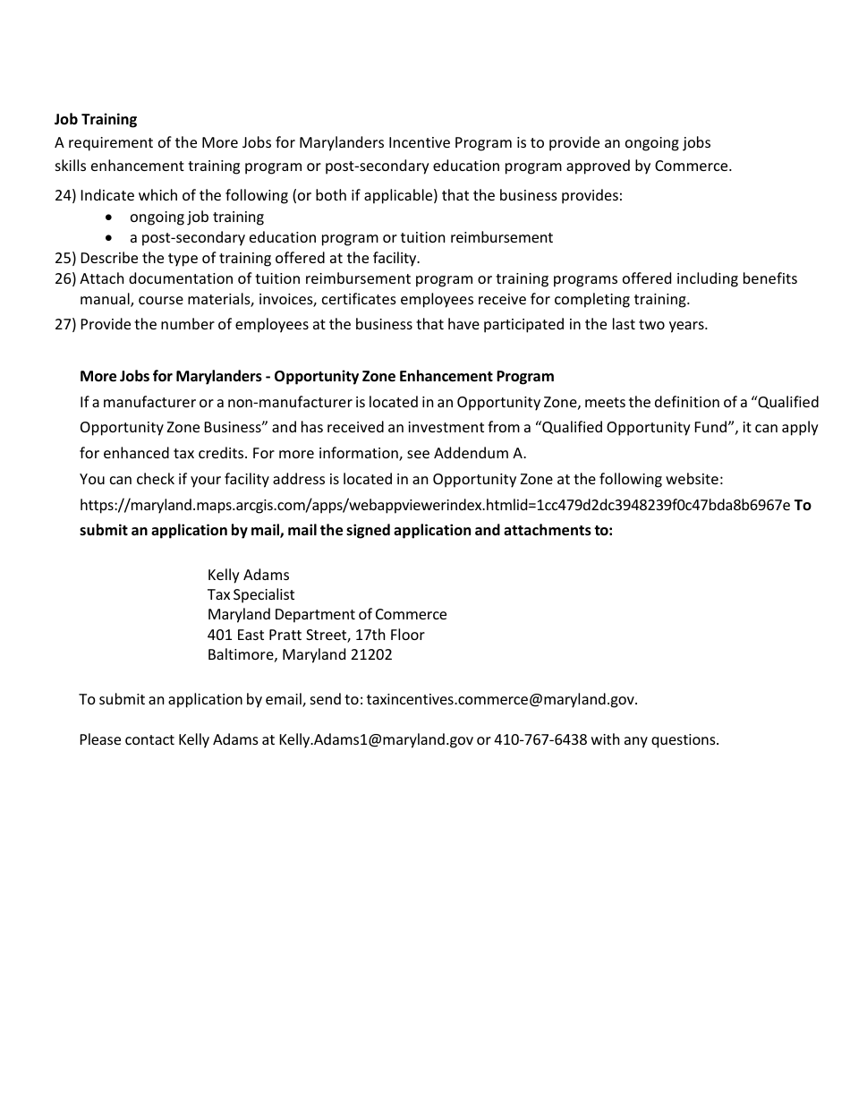 More Jobs for Marylanders Project Enrollment Application - Maryland, Page 8