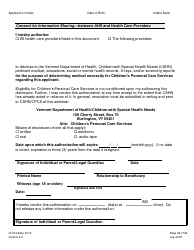 Children&#039;s Personal Care Services Intake Form - Vermont, Page 24