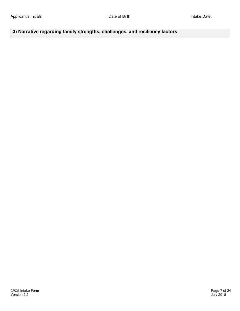 Childrens Personal Care Services Intake Form - Vermont, Page 7